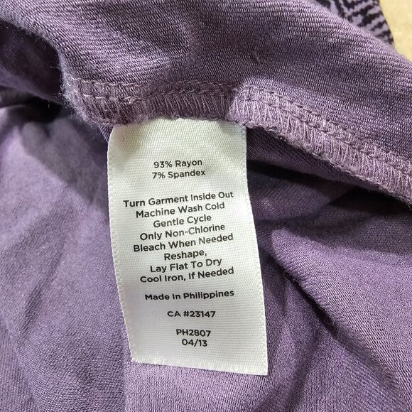 Women's Talbots Chevron Print Faux Wrap Dress Purple/Black Size‎ L - Picture 6 of 6